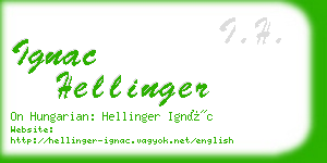 ignac hellinger business card